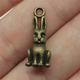 10pcs 24x10x8mm 2 Colors 3D Rabbit Charms Pendant For DIY Jewelry Making Handmade Jewelry Craft Findings h1131