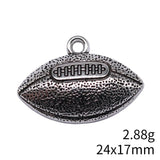 10pcs 24x17mm Antique Silver Color Football Charms Pendant For DIY Jewelry Making Handmade Jewelry Craft Findings