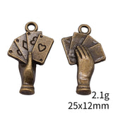 10pcs 25x12mm Antique Bronze Color Poker Cards Charms Pendant For DIY Jewelry Making Handmade Jewelry Craft Findings