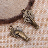 10pcs 25x12mm Antique Bronze Color Poker Cards Charms Pendant For DIY Jewelry Making Handmade Jewelry Craft Findings