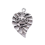 10pcs 25x17mm Antique Silver Color Leaf Elephant Charms Pendant For DIY Jewelry Making Handmade Jewelry Craft Findings