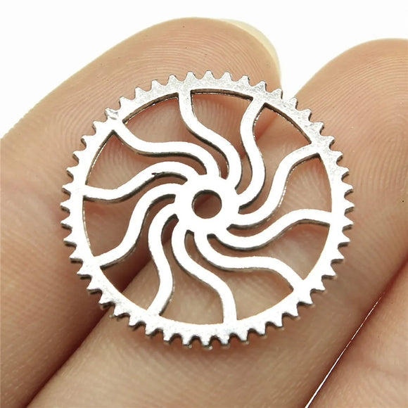 10pcs 25x25mm 2 Colors Steampunk Gear Charms Pendant For DIY Jewelry Making Handmade Jewelry Craft Findings