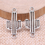 10pcs 26x13mm Antique Silver Color Cactus Connector Charms Pendant For DIY Jewelry Making Jewelry Craft Findings