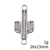 10pcs 26x13mm Antique Silver Color Cactus Connector Charms Pendant For DIY Jewelry Making Jewelry Craft Findings