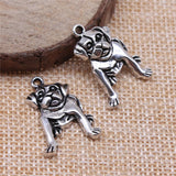 10pcs 26x18mm Antique Silver Color Dog Charms Pendant For DIY Jewelry Making Handmade Jewelry Craft Findings