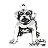 10pcs 26x18mm Antique Silver Color Dog Charms Pendant For DIY Jewelry Making Handmade Jewelry Craft Findings