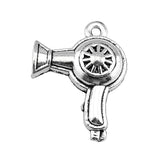 10pcs 26x20mm Antique Silver Color Hair Dryer Charms Pendant For DIY Jewelry Making Handmade Jewelry Craft Findings