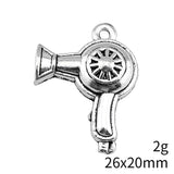 10pcs 26x20mm Antique Silver Color Hair Dryer Charms Pendant For DIY Jewelry Making Handmade Jewelry Craft Findings