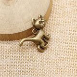 10pcs 30x22mm 2 Colors Cat Charms Pendant For DIY Jewelry Making Handmade Jewelry Craft Findings