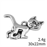 10pcs 30x22mm 2 Colors Cat Charms Pendant For DIY Jewelry Making Handmade Jewelry Craft Findings