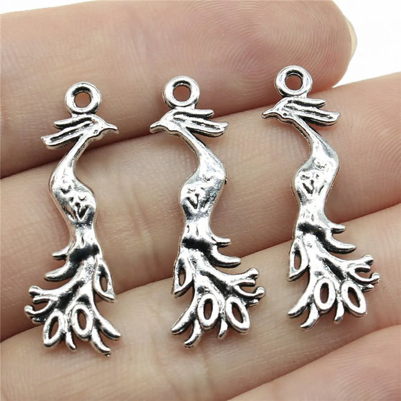 10pcs 31x11mm 2 Colors Peacock Phoenix Charms Pendant For DIY Jewelry Making Handmade Jewelry Craft Findings