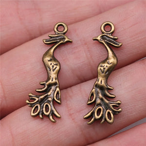 10pcs 31x11mm 2 Colors Peacock Phoenix Charms Pendant For DIY Jewelry Making Handmade Jewelry Craft Findings