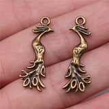 10pcs 31x11mm 2 Colors Peacock Phoenix Charms Pendant For DIY Jewelry Making Handmade Jewelry Craft Findings