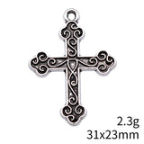 10pcs 31x23mm Antique Silver Color Cross Charms Pendant For DIY Jewelry Making Handmade Jewelry Craft Findings