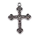 10pcs 31x23mm Antique Silver Color Cross Charms Pendant For DIY Jewelry Making Handmade Jewelry Craft Findings