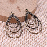 10pcs 35x22mm Antique Silver Color Triple Drop Earrings Pendant Earring Connector For Jewelry Making