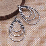 10pcs 35x22mm Antique Silver Color Triple Drop Earrings Pendant Earring Connector For Jewelry Making