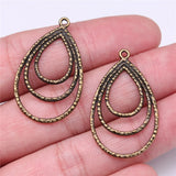 10pcs 35x22mm Antique Silver Color Triple Drop Earrings Pendant Earring Connector For Jewelry Making