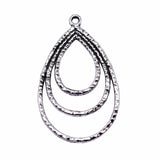 10pcs 35x22mm Antique Silver Color Triple Drop Earrings Pendant Earring Connector For Jewelry Making