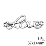 10pcs 37x14mm 2 Colors Love Connector Charms Pendant For DIY Jewelry Making Handmade Jewelry Craft Findings