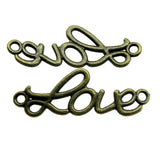 10pcs 37x14mm 2 Colors Love Connector Charms Pendant For DIY Jewelry Making Handmade Jewelry Craft Findings