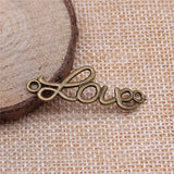 10pcs 37x14mm 2 Colors Love Connector Charms Pendant For DIY Jewelry Making Handmade Jewelry Craft Findings