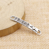 10pcs 39x6mm Antique Silver Color Friend Connector Charms Pendant For DIY Jewelry Making Jewelry Craft Findings