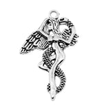 10pcs 40x26mm 2 Colors Eve And Snake Charms Pendant For DIY Jewelry Making Handmade Jewelry Craft Findings