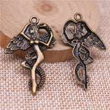 10pcs 40x26mm 2 Colors Eve And Snake Charms Pendant For DIY Jewelry Making Handmade Jewelry Craft Findings