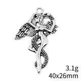 10pcs 40x26mm 2 Colors Eve And Snake Charms Pendant For DIY Jewelry Making Handmade Jewelry Craft Findings