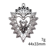 2pcs 44x33mm Antique Silver Color Gothic Heart Charms Pendant For DIY Jewelry Making Handmade Jewelry Craft Findings