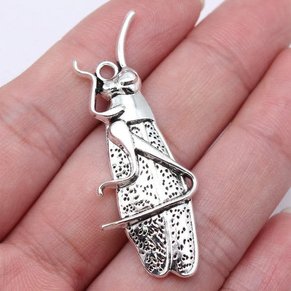 10pcs 50x19mm Antique Silver Color Longhorn Beetle Charms Pendant For DIY Jewelry Making Jewelry Craft Findings