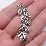 10pcs 52mm Antique Silver Color Olive Branch Charms Pendant For DIY Jewelry Making Handmade Jewelry Craft Findings