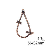 10pcs 56x32mm 2 Colors Drop-Shaped Dragonfly Earrings Charms Accessories Pendant For DIY Jewelry Making