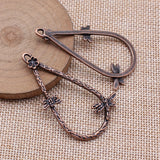 10pcs 56x32mm 2 Colors Drop-Shaped Dragonfly Earrings Charms Accessories Pendant For DIY Jewelry Making