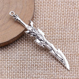 10pcs 59mm Antique Silver Color Acgn Cosplay Sword, Gun, Sword Pendant
