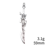 10pcs 59mm Antique Silver Color Acgn Cosplay Sword, Gun, Sword Pendant