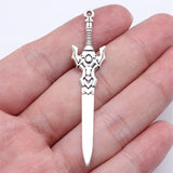 10pcs 59x13mm Antique Silver Color Acgn Cosplay Sword, Gun, Sword And Halberd Pendant Jewelry Findings