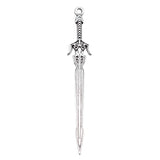 10pcs 69mm Antique Silver Color Acgn Cosplay Sword, Gun, Sword And Halberd Charms Pendant Jewelry Findings
