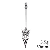 10pcs 69mm Antique Silver Color Acgn Cosplay Sword, Gun, Sword Charms