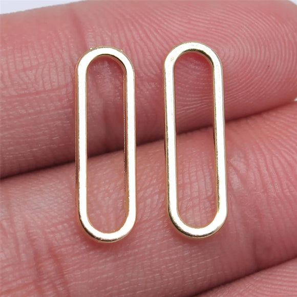 10pcs 6x20mm Kc Gold Color Elliptical Circle Charms Pendant For DIY Jewelry Making Handmade Jewelry Craft Findings