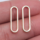 10pcs 6x20mm Kc Gold Color Elliptical Circle Charms Pendant For DIY Jewelry Making Handmade Jewelry Craft Findings