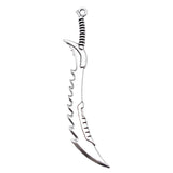 10pcs 70mm Antique Silver Color Acgn Cosplay Sword, Gun, Sword And Halberd Pendant Charms