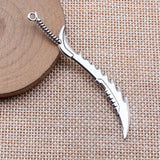 10pcs 70mm Antique Silver Color Acgn Cosplay Sword, Gun, Sword And Halberd Pendant Charms