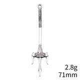 10pcs 71mm Antique Silver Color Acgn Cosplay Sword, Gun, Sword And Halberd Charms Pendant
