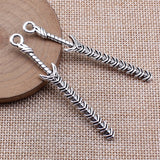10pcs 71mm Antique Silver Color Acgn Cosplay Sword, Gun, Sword And Halberd Pendant