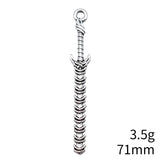 10pcs 71mm Antique Silver Color Acgn Cosplay Sword, Gun, Sword And Halberd Pendant