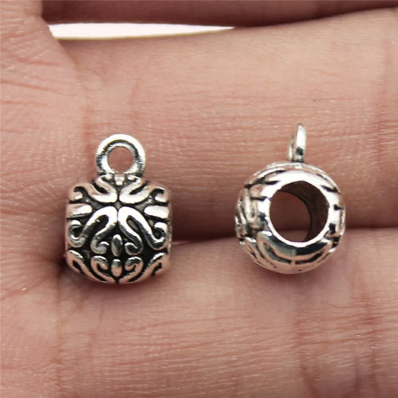 10pcs 8x12mm Antique Silver Color Bail Beads Pendant For DIY Jewelry Making Handmade Jewelry Craft Findings