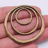 1pcs 49x51mm 3-Layer Circles Charms Pendant For Jewelry Making Antique Bronze Antique Silver Color Jewelry Accessories EF3996