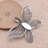 1pcs 76x49mm Antique Silver Color Butterfly Charms Pendant For DIY Jewelry Making Handmade Jewelry Craft Findings